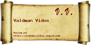 Valdman Vidos névjegykártya